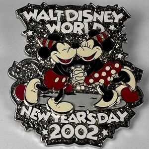 Mickey‎ Minnie Mouse Dancing New Year's Day 2002 Disney Pin LE 5000 WDW Glitter